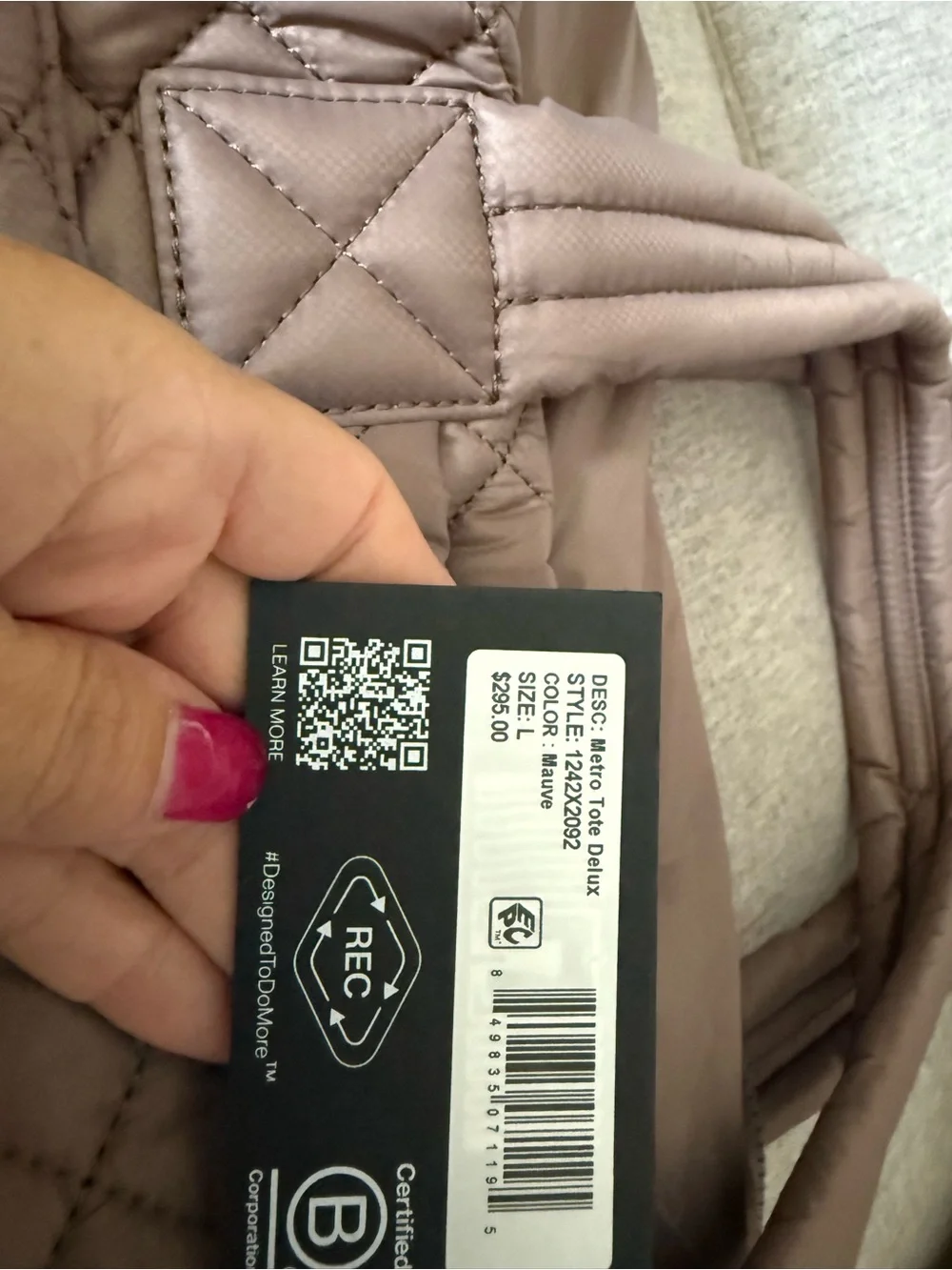 NWT MZ Wallace Large Metro Tote deluxe in Mauve